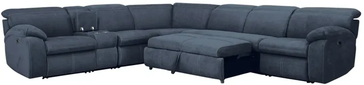 Enbright Microfiber 6-pc. Power-Reclining Sectional w/ Pop-Up Sleeper