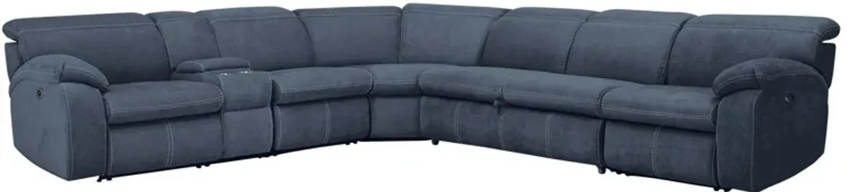 Enbright Microfiber 6-pc. Power-Reclining Sectional w/ Pop-Up Sleeper