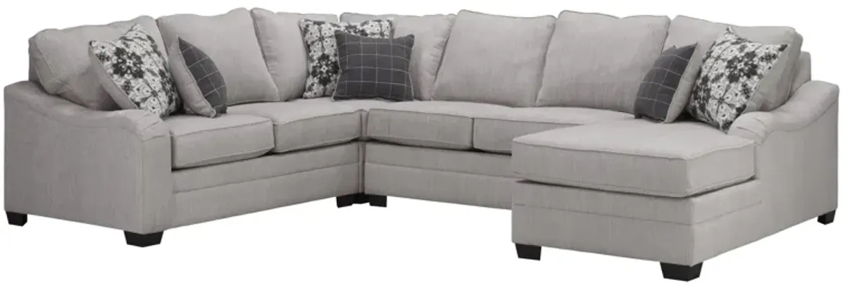 Caid 4-pc. Chenille Sectional in Gray by Flair