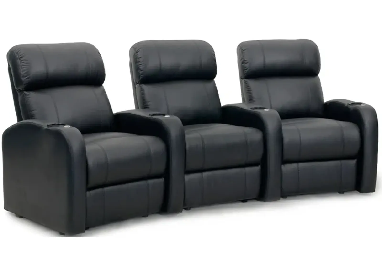 Galaxy 3-pc. Leather Reclining Sectional Sofa in Black by Bellanest