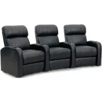 Galaxy 3-pc. Leather Reclining Sectional Sofa in Black by Bellanest