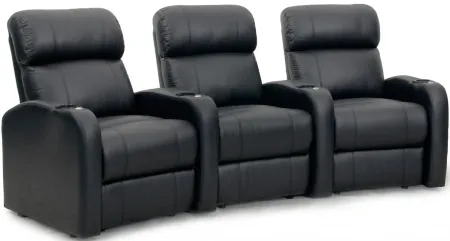 Galaxy 3-pc. Leather Reclining Sectional Sofa in Black by Bellanest