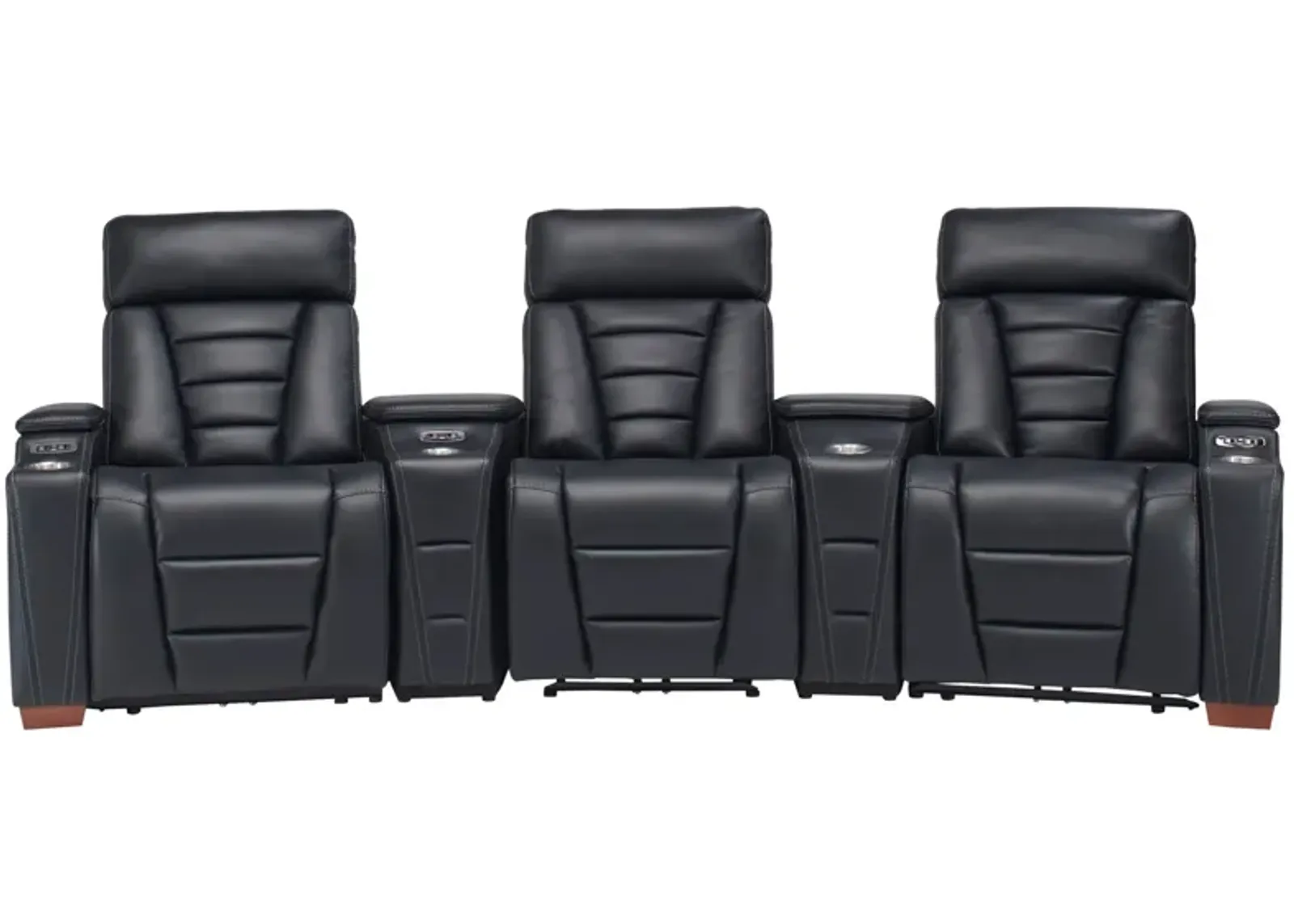 Edison 3-pc. Curved Power Home Theater Sectional in Black by Davis Intl.