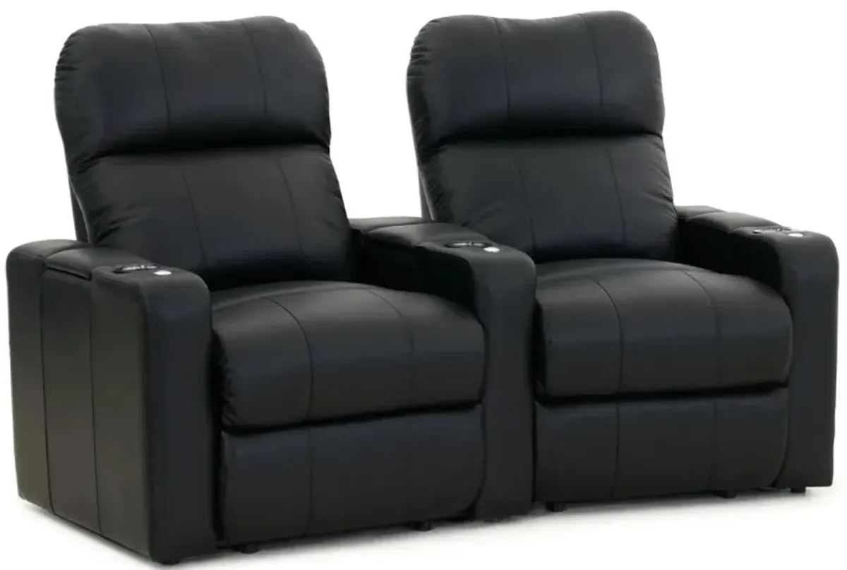 Marquee 2-pc Power Reclining Sectional in Black by Bellanest