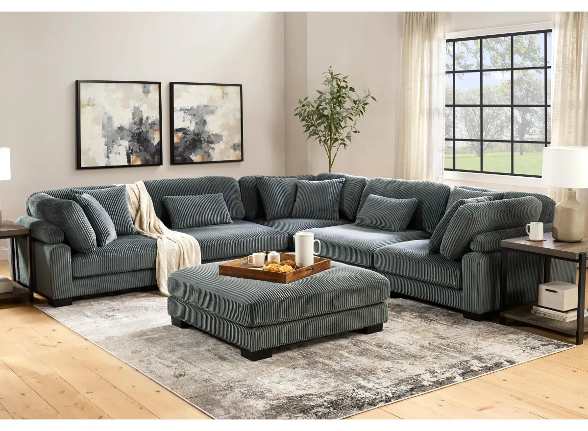 Maverick 5-pc. Sectional in Corduroy Gray by Bellanest