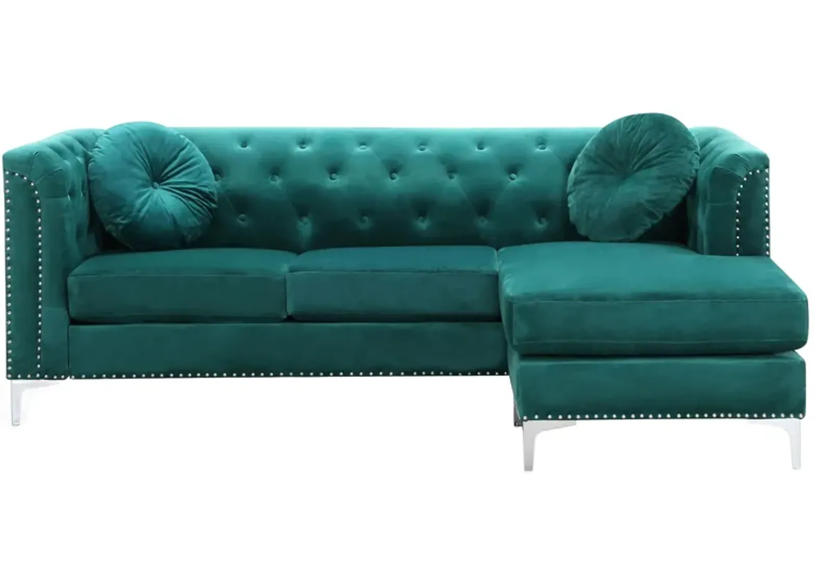 Delray 2-pc. Reversible Sectional Sofa in Green by Glory Furniture