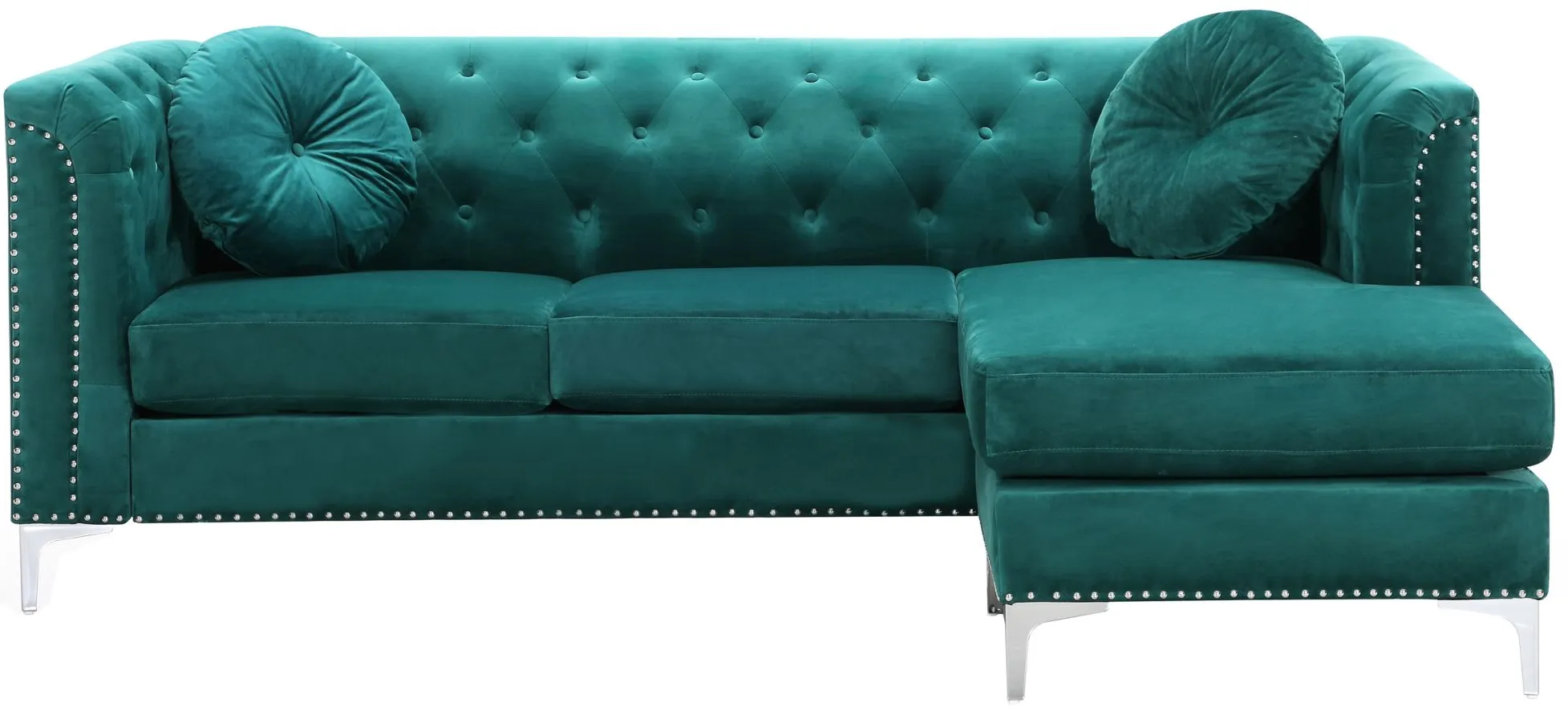 Delray 2-pc. Reversible Sectional Sofa in Green by Glory Furniture