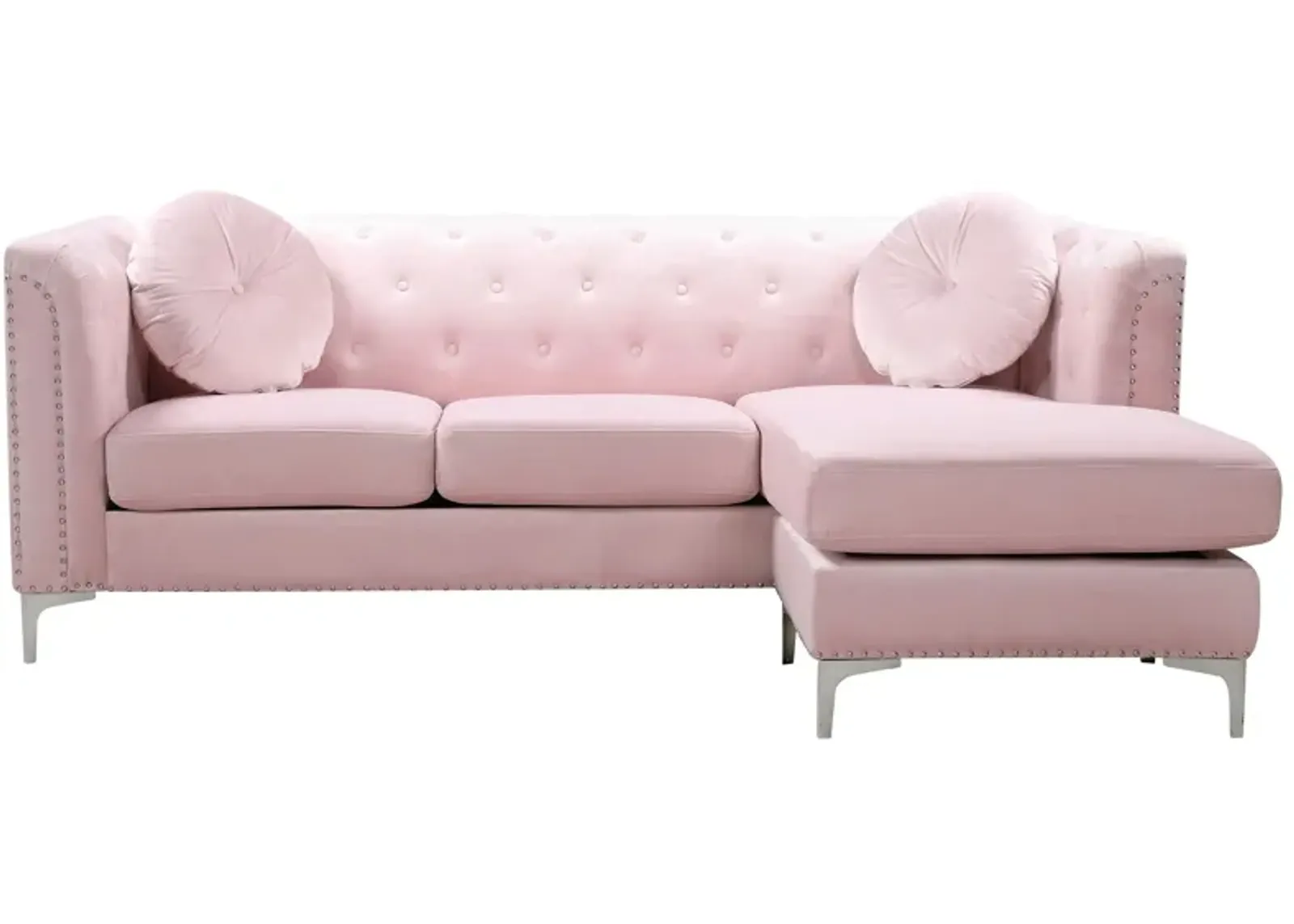 Delray 2-pc. Reversible Sectional Sofa in Pink by Glory Furniture