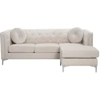 Delray 2-pc. Reversible Sectional Sofa in Ivory by Glory Furniture