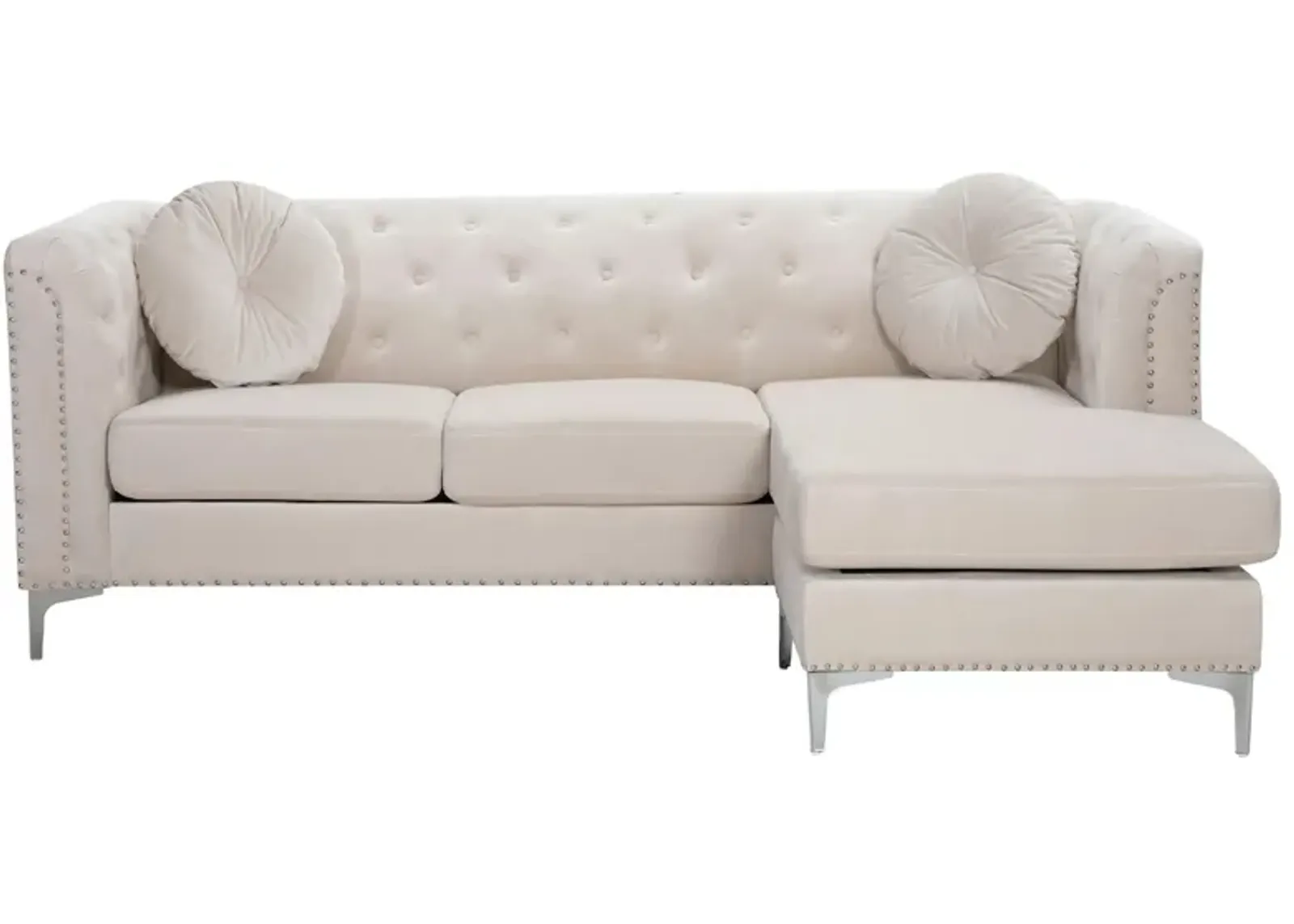 Delray 2-pc. Reversible Sectional Sofa in Ivory by Glory Furniture