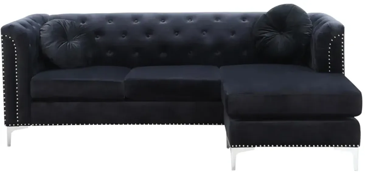 Delray 2-pc. Reversible Sectional Sofa in Black by Glory Furniture