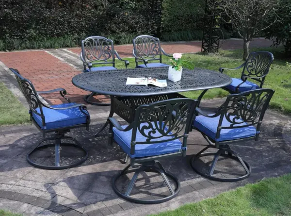 Geneva 7-pc. Outdoor Swivel Dining Set