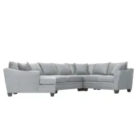 Foresthill 4-pc. Left Hand Cuddler with Loveseat Sectional Sofa in Santa Rosa Ash by H.M. Richards