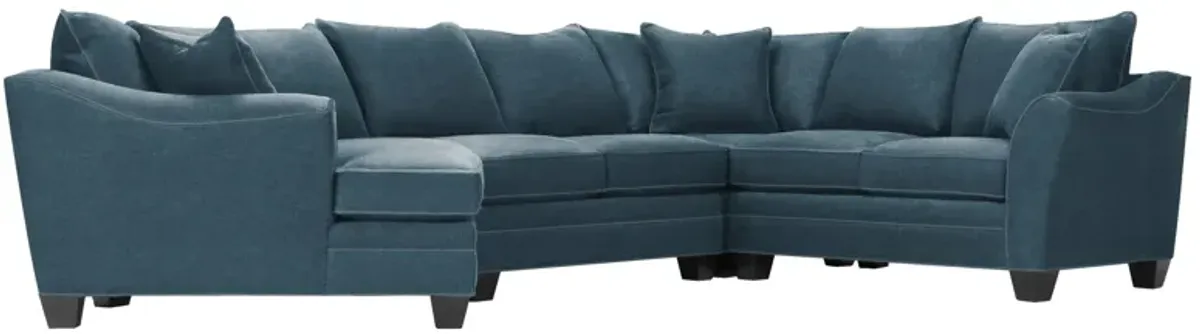 Foresthill 4-pc. Left Hand Cuddler with Loveseat Sectional Sofa in Santa Rosa Denim by H.M. Richards