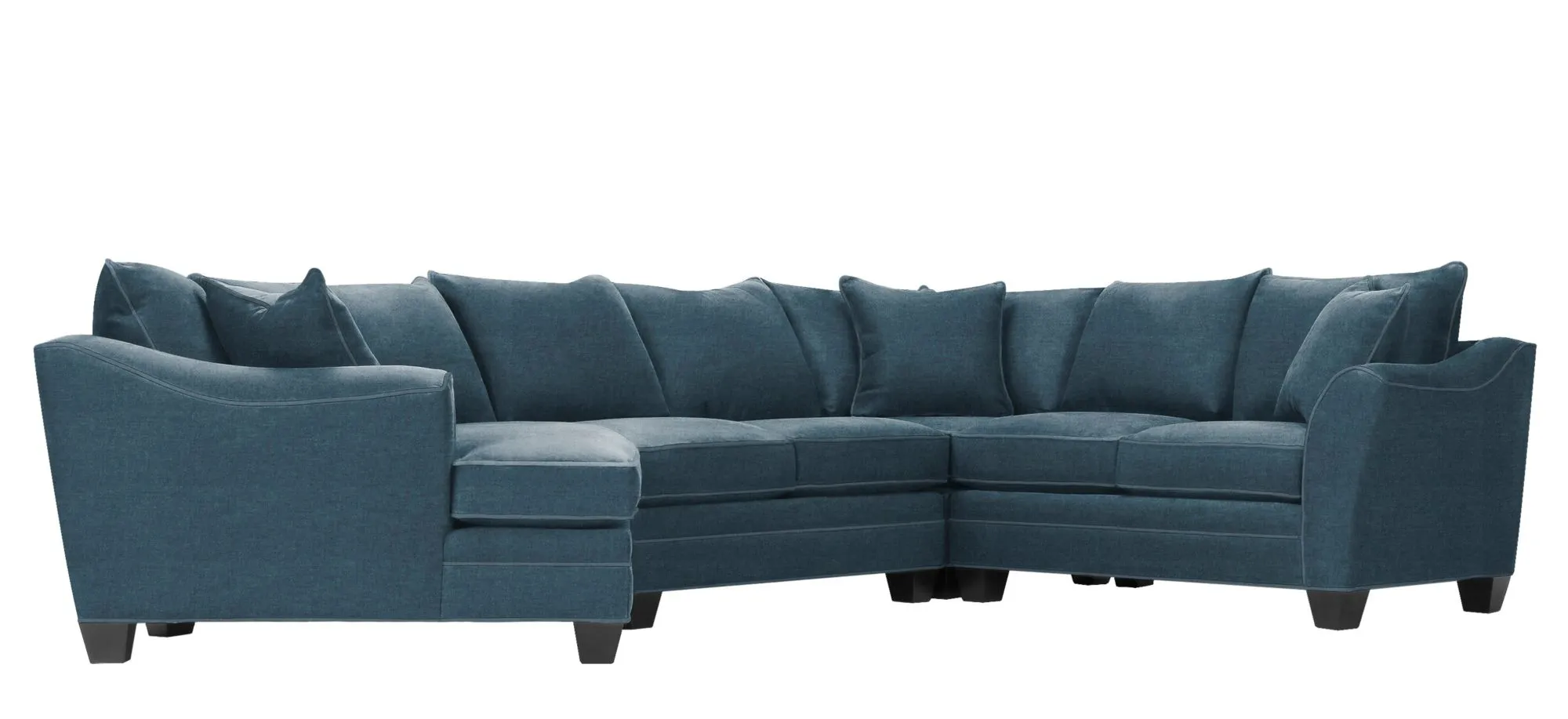 Foresthill 4-pc. Left Hand Cuddler with Loveseat Sectional Sofa in Santa Rosa Denim by H.M. Richards