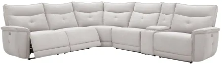 Graceland 6-pc. Sectional Sofa w/Power Headrests in Mist Gray by Bellanest