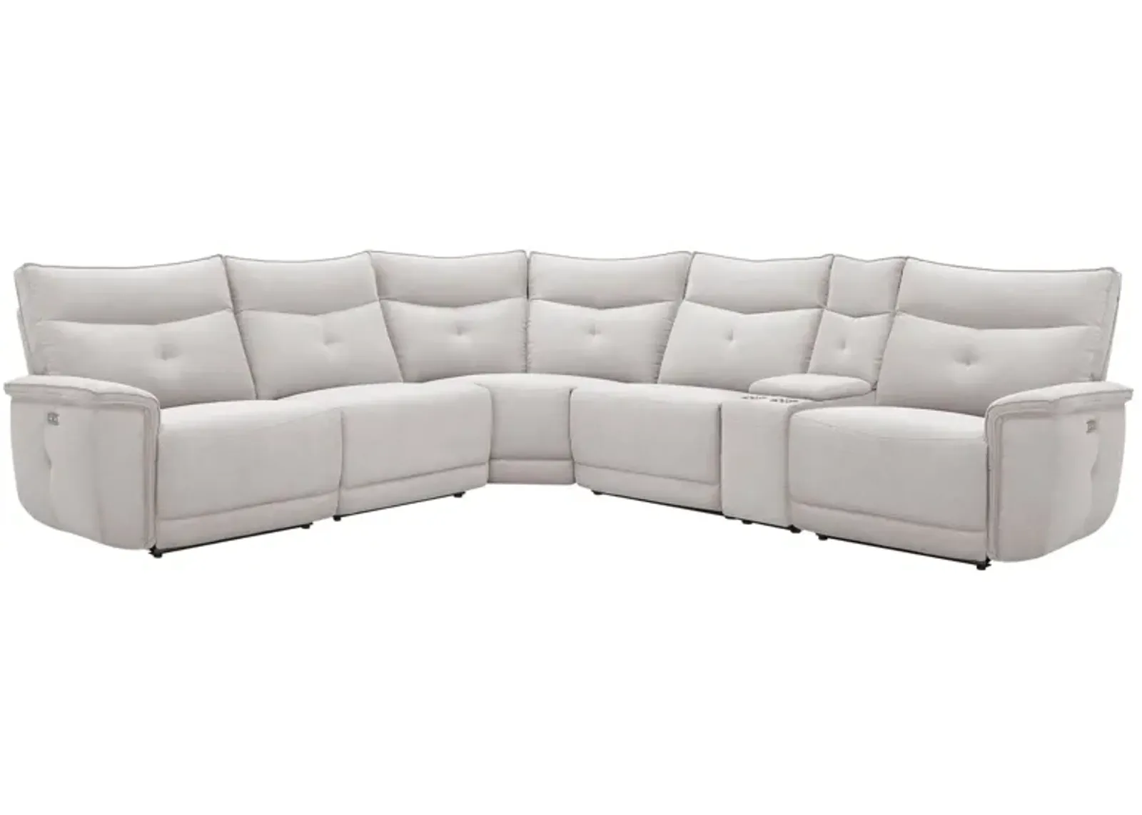 Graceland 6-pc. Sectional Sofa w/Power Headrests in Mist Gray by Bellanest