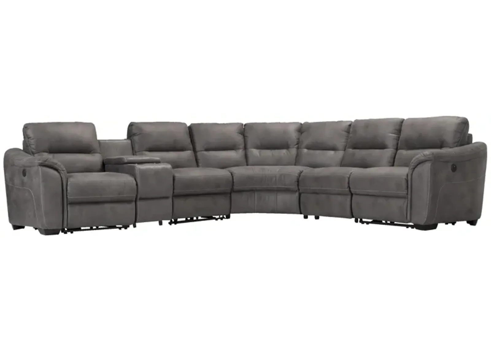 Rockland Microfiber 6-pc. Power Sectional in Gray by Bellanest