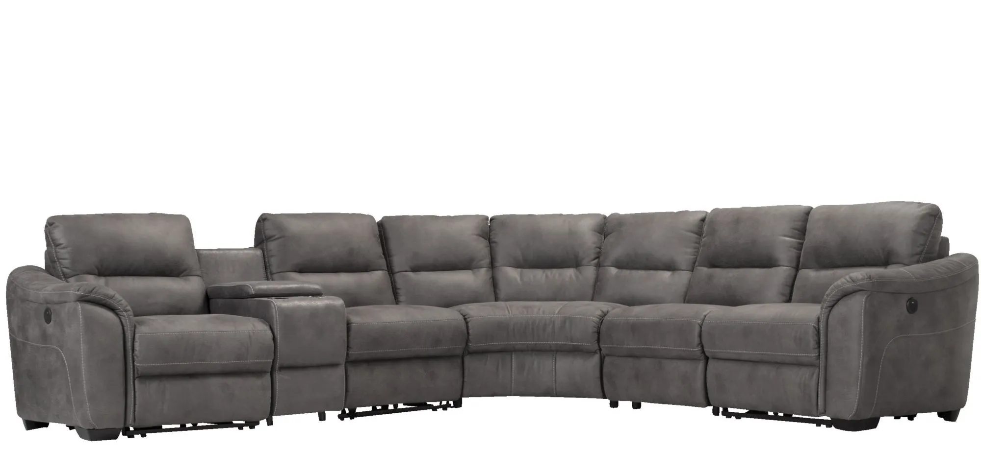 Rockland Microfiber 6-pc. Power Sectional in Gray by Bellanest