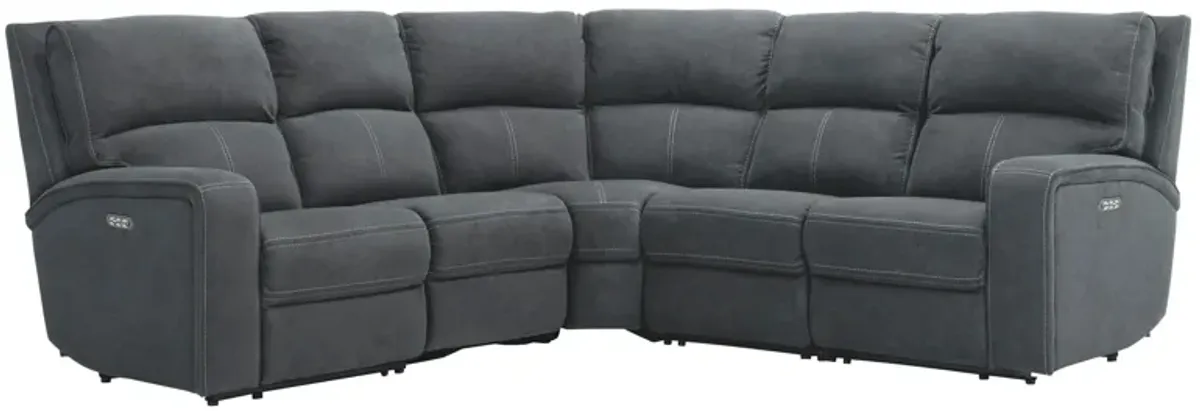 Ian 5-pc. Power Sectional w/ Power Headrest & Lumbar in Gray by Bellanest