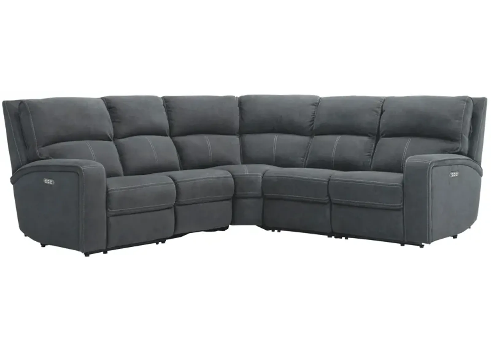 Ian 5-pc. Power Sectional w/ Power Headrest & Lumbar in Gray by Bellanest