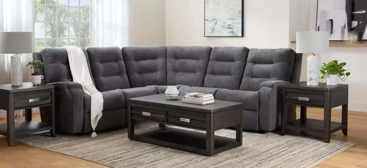 Halenbeck 5-pc. Triple Power Sectional in Gray by Flexsteel