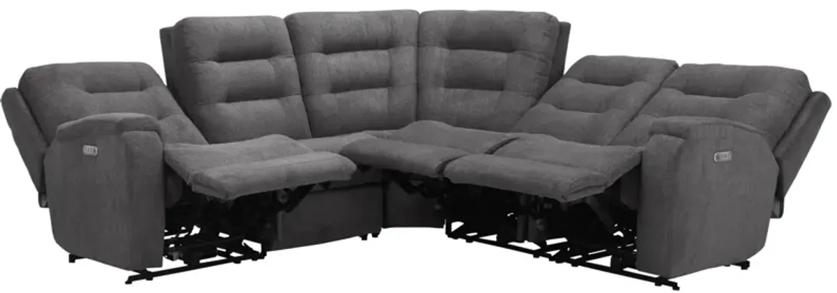 Halenbeck 5-pc. Triple Power Sectional in Gray by Flexsteel