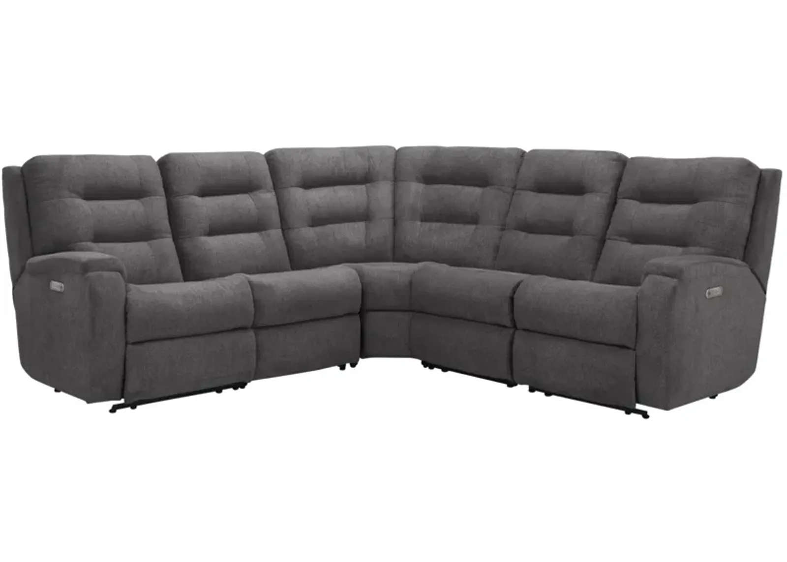 Halenbeck 5-pc. Triple Power Sectional in Gray by Flexsteel