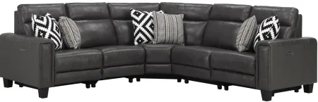 Ace 5-pc. Power Sectional in Charcoal by Bellanest