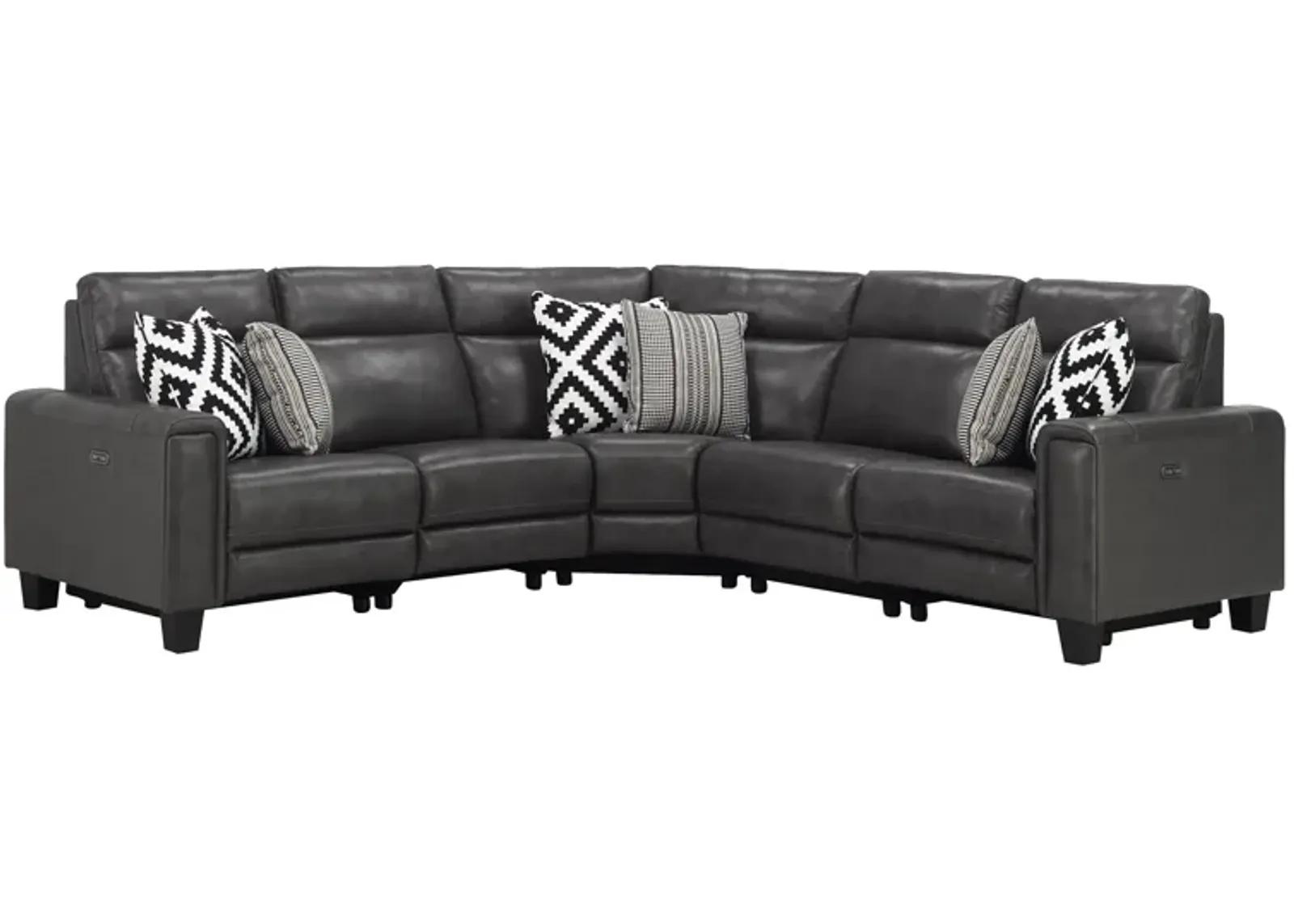 Ace 5-pc. Power Sectional in Charcoal by Bellanest