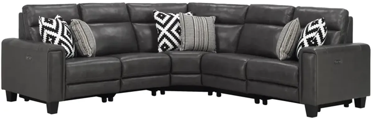 Ace 5-pc. Power Sectional in Charcoal by Bellanest