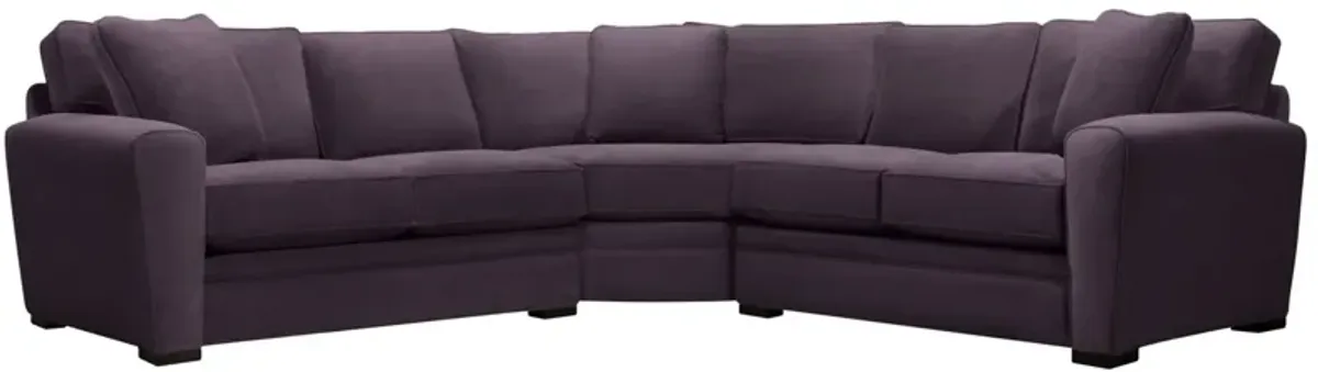 Artemis II 3-pc. Sectional in Gypsy Eggplant by Jonathan Louis