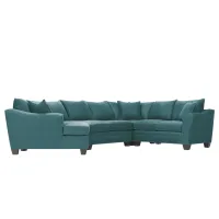 Foresthill 4-pc. Left Hand Cuddler with Loveseat Sectional Sofa in Santa Rosa Turquoise by H.M. Richards