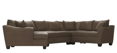 Foresthill 4-pc. Left Hand Cuddler with Loveseat Sectional Sofa in Santa Rosa Taupe by H.M. Richards