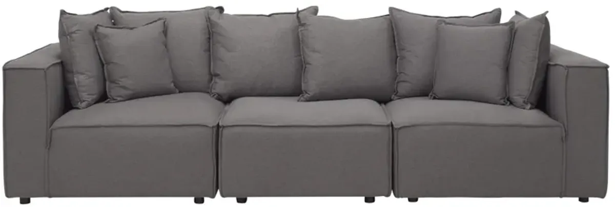 Loris Chenille 3-pc. Pit Sectional in Gray by Aria Designs