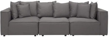 Loris Chenille 3-pc. Pit Sectional in Gray by Aria Designs