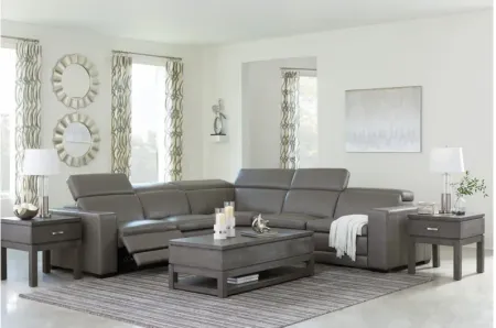 Texline 6-pc. Power Reclining Sectional in Gray by Ashley Furniture
