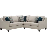 Ezra 2-pc. Chenille Sectional Sofa in Beige by Style Line
