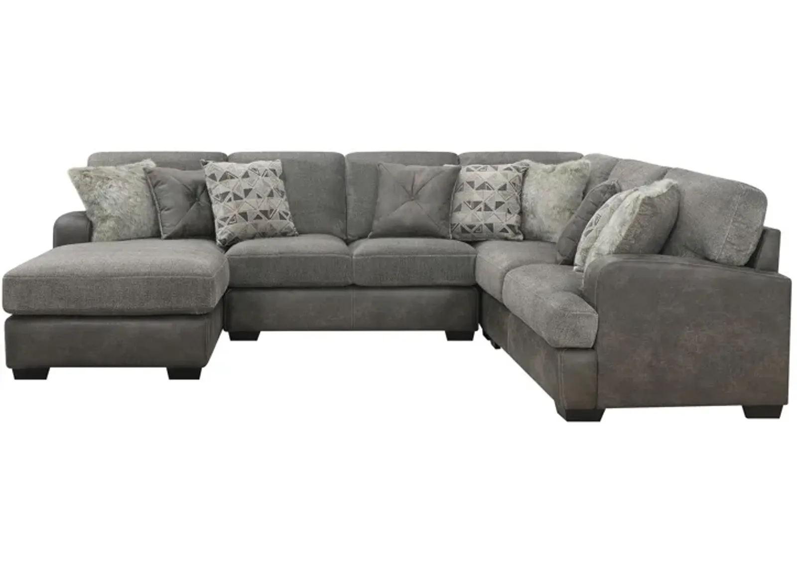 Berlin 4 pc. Sectional in Gray Herringbone by Emerald Home Furnishings