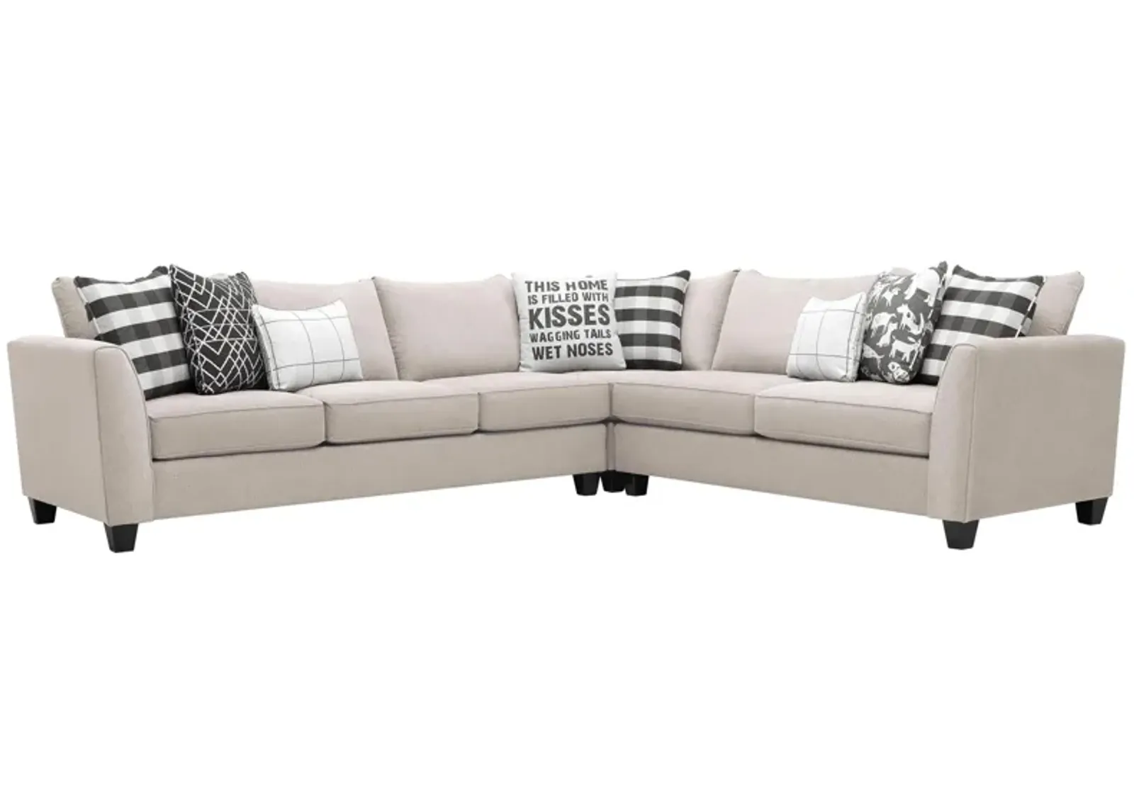 Daine 3-pc. Sectional Sofa in Popstitch Shell by Fusion Furniture