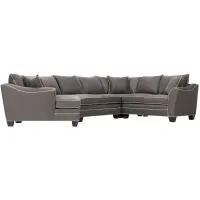 Foresthill 4-pc. Left Hand Cuddler with Loveseat Sectional Sofa in Suede So Soft Slate by H.M. Richards