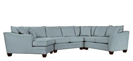 Foresthill 4-pc. Left Hand Cuddler with Loveseat Sectional Sofa in Suede So Soft Hydra by H.M. Richards
