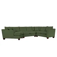 Foresthill 4-pc. Left Hand Cuddler with Loveseat Sectional Sofa in Suede So Soft Pine by H.M. Richards