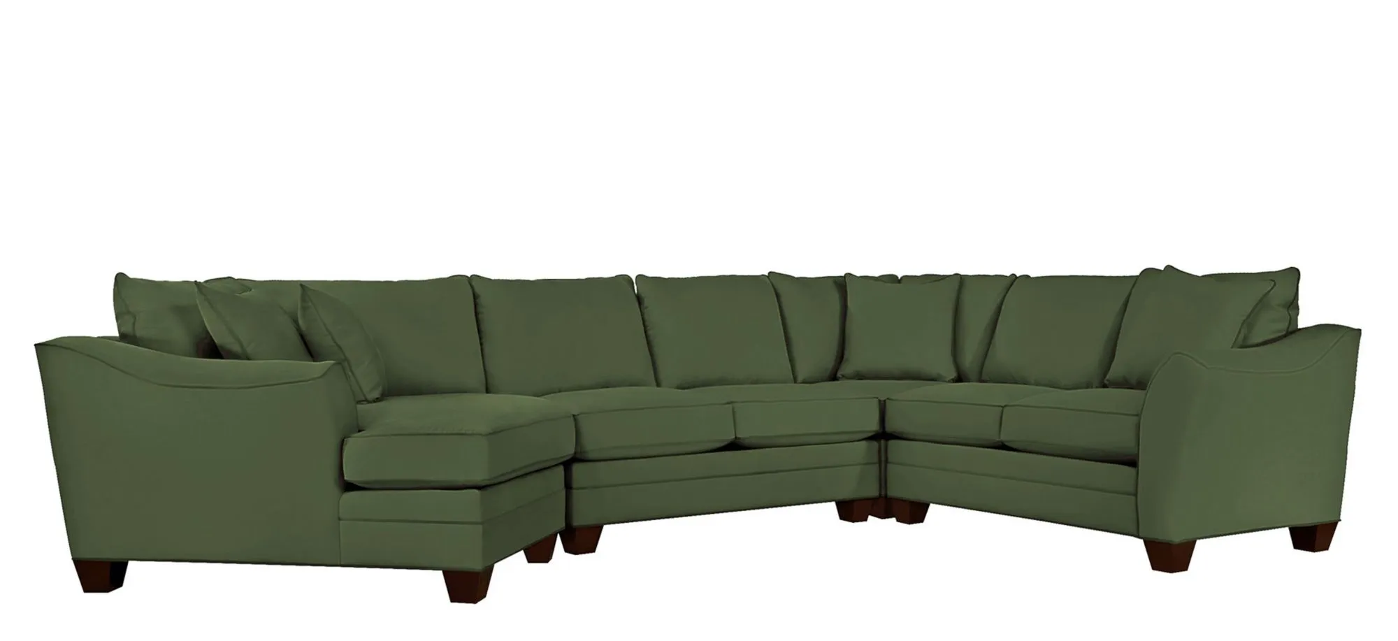 Foresthill 4-pc. Left Hand Cuddler with Loveseat Sectional Sofa in Suede So Soft Pine by H.M. Richards