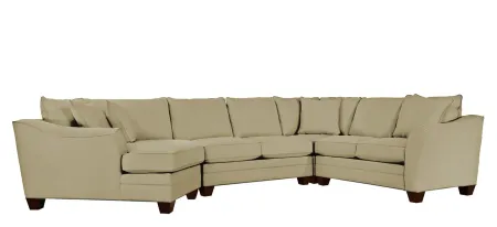 Foresthill 4-pc. Left Hand Cuddler with Loveseat Sectional Sofa in Suede So Soft Vanilla by H.M. Richards
