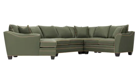 Foresthill 4-pc. Left Hand Cuddler with Loveseat Sectional Sofa in Suede So Soft Pine/Khaki by H.M. Richards