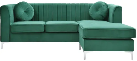 Deltona 2-pc. Reversible Sectional Sofa in Green by Glory Furniture