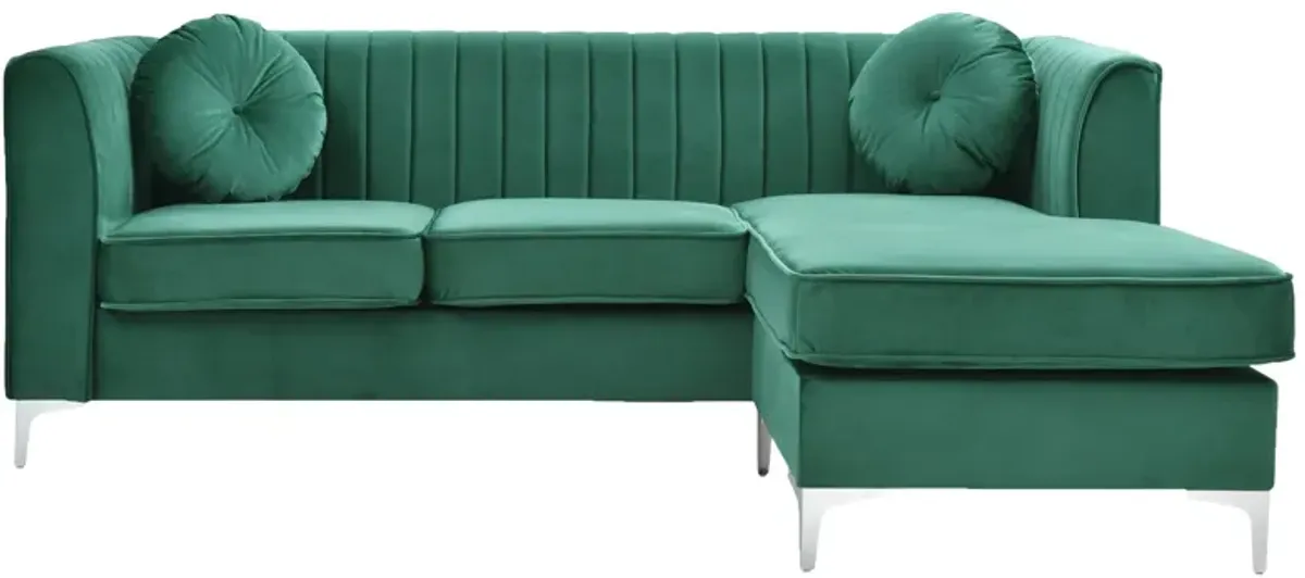 Deltona 2-pc. Reversible Sectional Sofa in Green by Glory Furniture