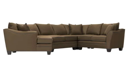 Foresthill 4-pc. Left Hand Cuddler with Loveseat Sectional Sofa in Suede So Soft Mineral/Slate by H.M. Richards