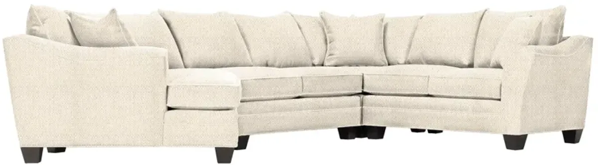 Foresthill 4-pc. Left Hand Cuddler with Loveseat Sectional Sofa in Sugar Shack Alabaster by H.M. Richards